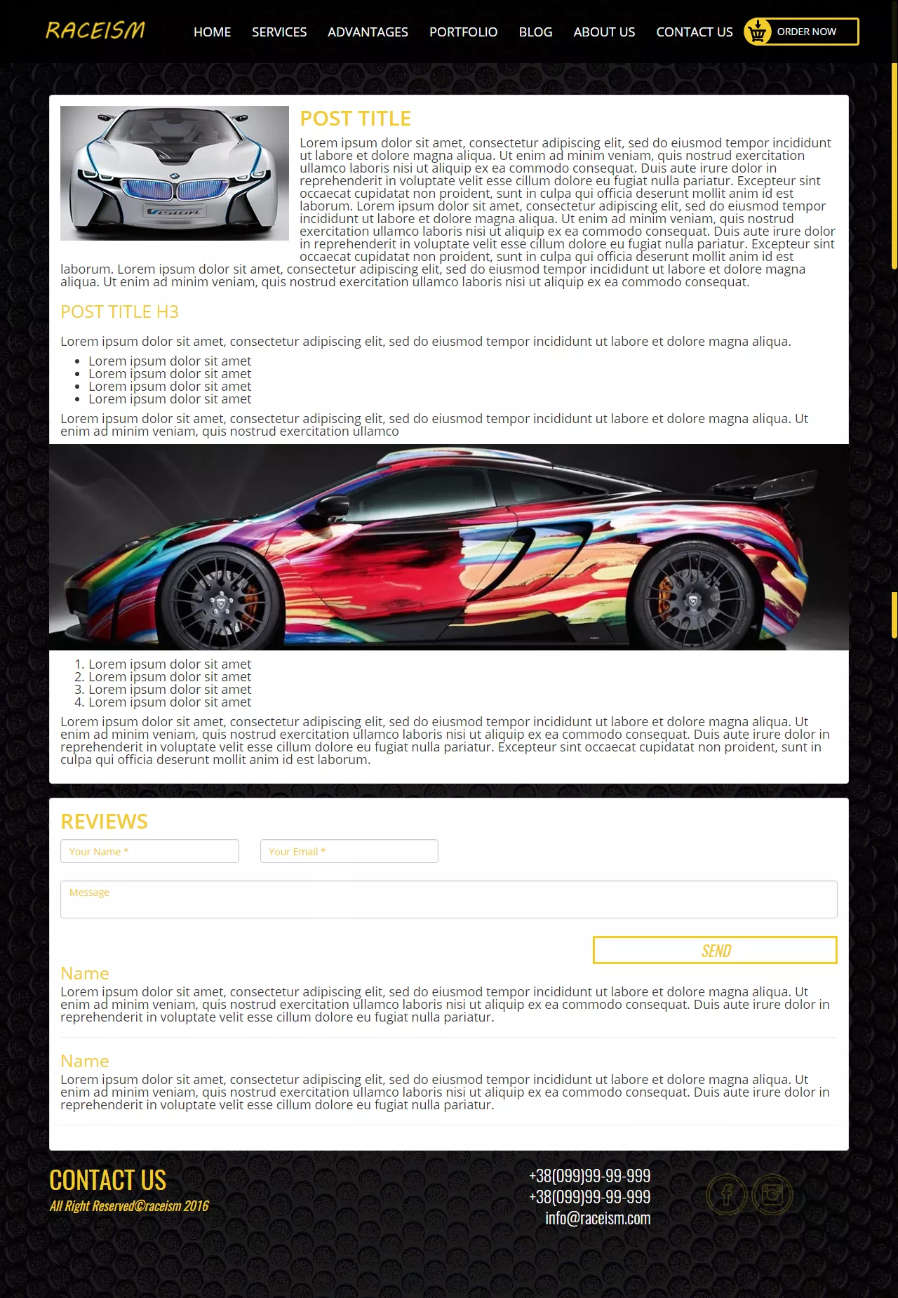 raceism site blog-item page preview