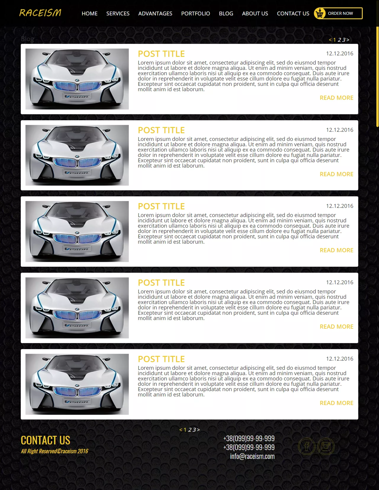 raceism site blog-list page preview