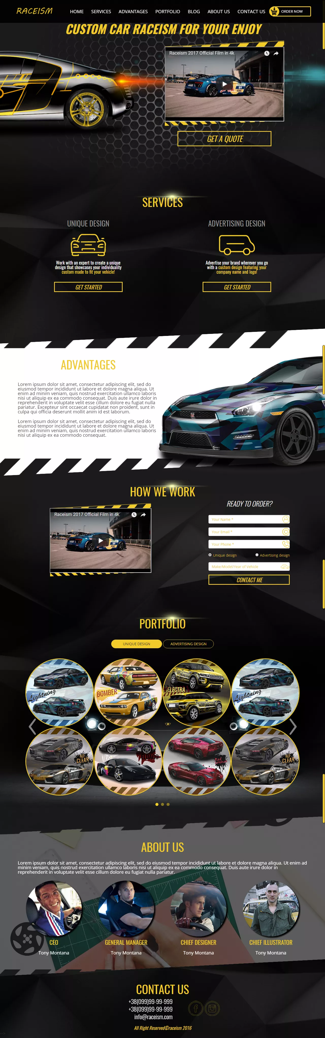 raceism site index page preview